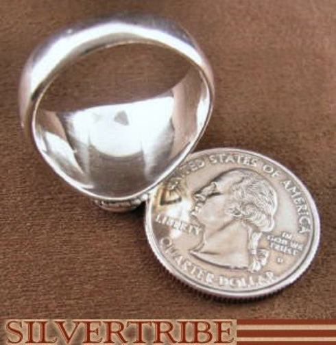 Multicolor Inlay Sterling Silver Ring Size 8-1/4 AS51894